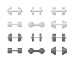 Metal black dumbell flat style vector