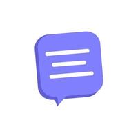 3D speech bubble icons. Realistic 3D chat, talk, messenger, communication, dialogue bubble icon. Vector illustration square, circle and rectangle chat box. Banner, sticker, tag, badge template.