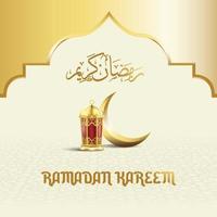 diseño de banner de saludo ramadan kareem para publicación en redes sociales y sitio web. vector