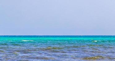 Tropical mexican beach cenote Punta Esmeralda Playa del Carmen Mexico. photo