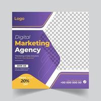 Digital Marketing Agency, Social Media Post Template Design vector