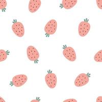 Nursery seamless pattern strawberry on white background used for prints, wallpaper, textiles Vector Illustration
