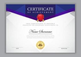 Certificate template modern style vector