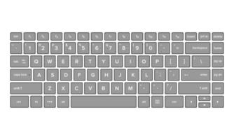 Vector illustration of keyboard view. Suitable for basic elements of computer text input devices, smartphones and digital technology. Qwerty keyboard layout.