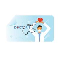 World doctor's day vector illustrations, Happy Doctor's day social media post, card, Male Doctor, modern flat concept.