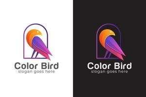 logotipo de paloma de pájaro de belleza de color degradado en plantilla de vector de windows