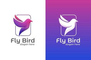 abstract fly bird dove logo, beauty animal symbol icon vector