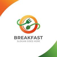 organic food restaurant logo, breakfast, healthy food symbol icon vector