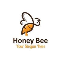 Honey bee logo design vector template