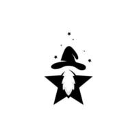 wizard star logo design vector