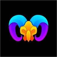 goat gradient logo design vector