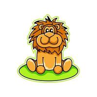 cute lion logo illustration sitting vector