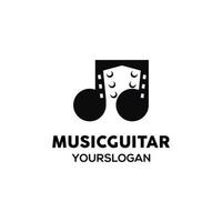 vector de diseño de logotipo de guitarra musical