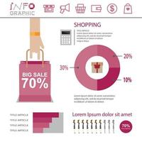 Infographic chart of purchases and expenses vector