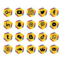 Social media icon set vector