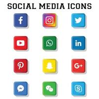 conjunto de iconos de redes sociales vector