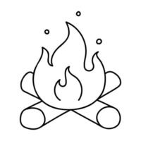 Campfire. Hand drawn doodle icon. vector