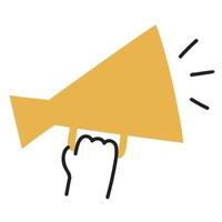 Megaphone. Hand Drawn Doodle Icon. vector