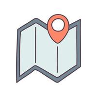 Map. Hand drawn doodle icon. vector