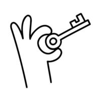 Key. Hand Drawn Doodle Icon. vector