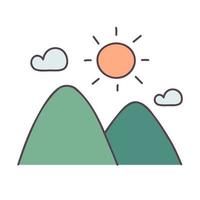 Mountain. Hand drawn doodle icon. vector