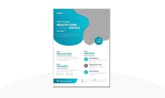 Healthcare flyer design template, Medical business promotional flyer or brochure cover design template. vector