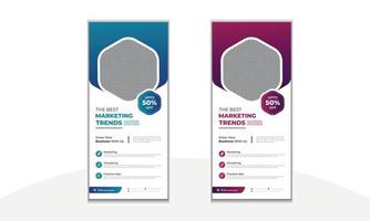 Business Roll up banner stand template design, Corporate stand roll up banner layout vector