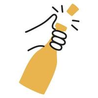 Champagne. Hand Drawn Doodle Icon. vector