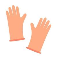 Rubber Gloves. Hand Drawn Spring Icons. vector