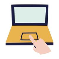 Laptop. Hand Drawn Doodle Icon. vector