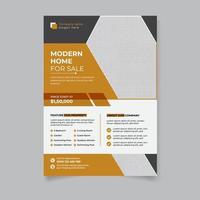 Modern elegant real estate property interior design a4 flyer Template vector