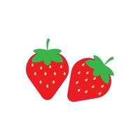 Ilustración de plantilla de fondo de icono de vector de logotipo divertido y lindo de fresa
