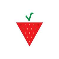 Strawberry funny and cute logo vector icon background template illustration