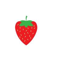 Strawberry funny and cute logo vector icon background template illustration