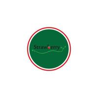 Strawberry funny and cute logo vector icon background template illustration