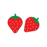 Strawberry funny and cute logo vector icon background template illustration