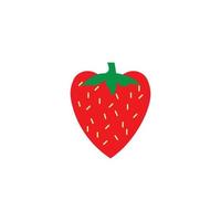 Strawberry funny and cute logo vector icon background template illustration