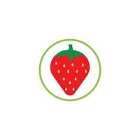 Strawberry funny and cute logo vector icon background template illustration