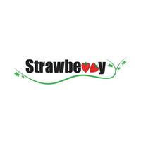 Strawberry funny and cute logo vector icon background template illustration