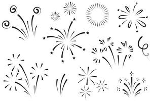 Vector collection of swishes, swashes, swoops. Rotating calligraphy. Highlight text elements. Hand drawn fireworks.