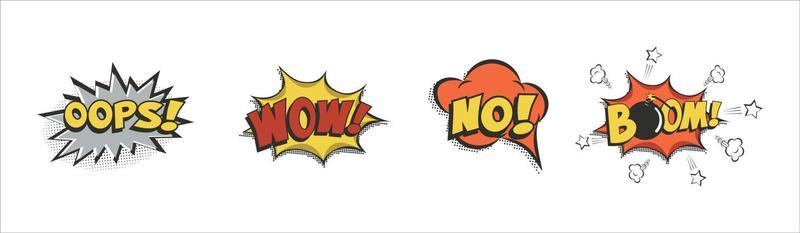 Comic speech bubbles set with different emotions vector