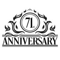 Luxury 71st anniversary Logo illustration vector