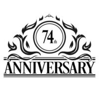 Luxury 74th anniversary Logo illustration vector