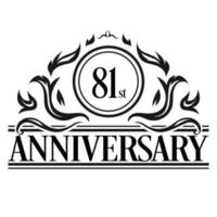 vector de ilustración de logotipo de 81 aniversario de lujo