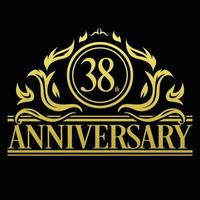 Luxury 38th Anniversary Logo illustration vector. Free vector illustration