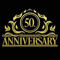 Luxury 50th Anniversary Logo illustration vector. Free vector illustration