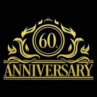 Luxury 60th Anniversary Logo illustration vector. Free vector illustration