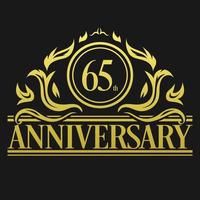 Luxury 65th anniversary Logo illustration vector.Free vector illustration