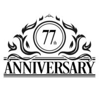 vector de ilustración de logotipo de 77 aniversario de lujo