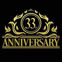 Luxury 33rd anniversary Logo illustration vector.Free vector illustration